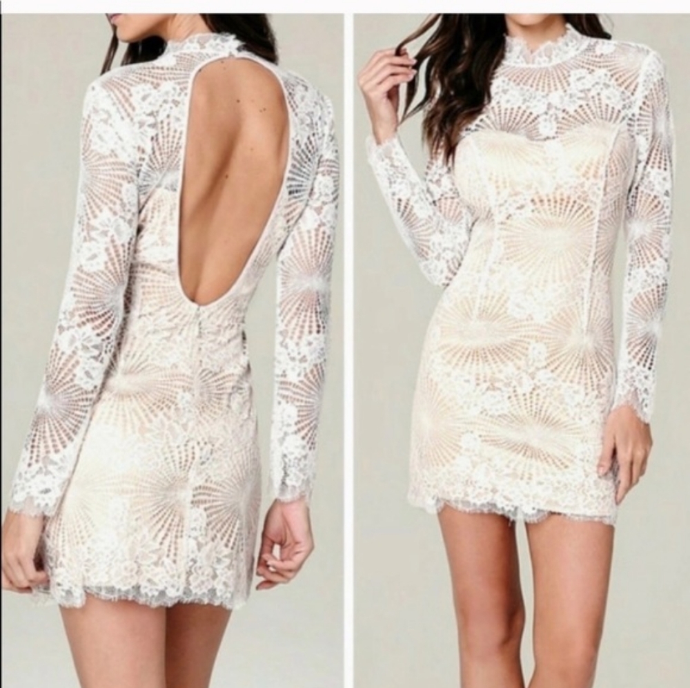 Bebe Jessica open back lace dress